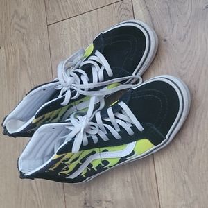 Vans slime flame high tops -zip ups size 2.5